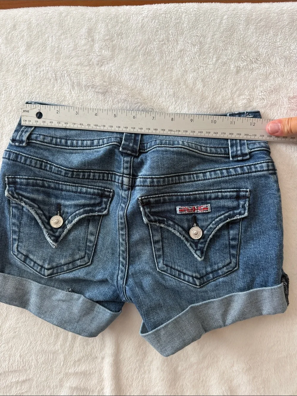 Hudson Jeans Rolled Cuff Stretch Denim Shorts - Blue size 24